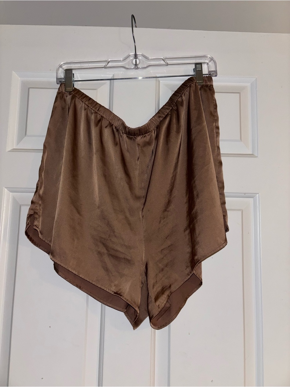 stars above Satin Brown Elastic Waist Shorts